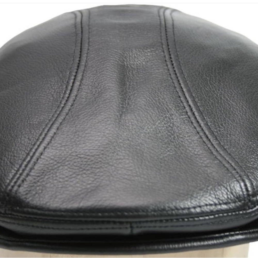 Black Leather Driver Cap - Classic Men’s Hat